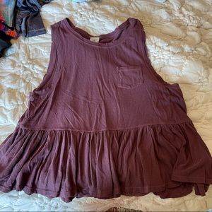 Free People distressed peplum tank L